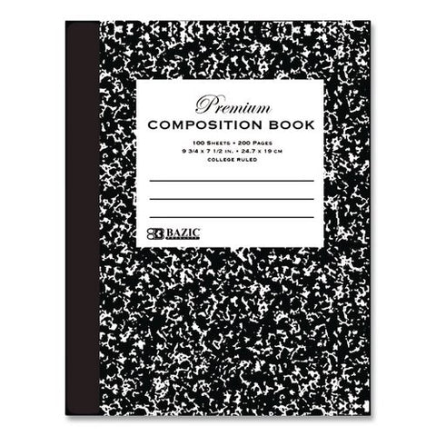 Composition Books, 1 Subject, Medium/college Rule, Black Marble Cover, (100) 9.75 X 7.5 Sheets