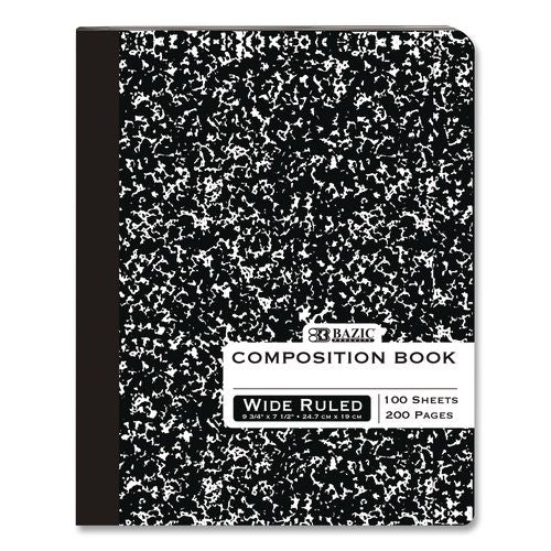 Composition Books, 1 Subject, Wide/legal Rule, Black Marble Cover, (100) 9.75 X 7.5 Sheets