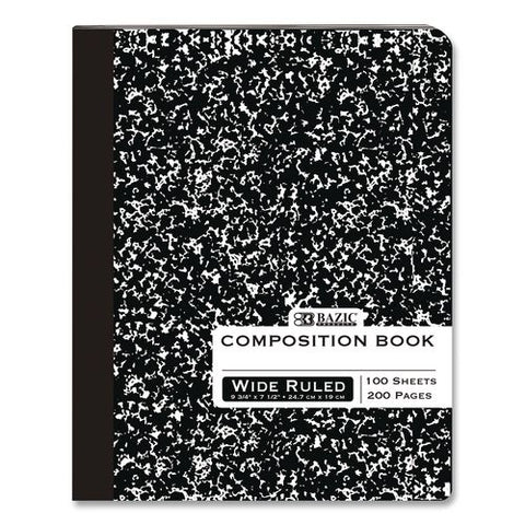 Composition Books, 1 Subject, Wide/legal Rule, Black Marble Cover, (100) 9.75 X 7.5 Sheets
