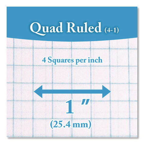 Spiral Notebook, Quadrille Rule (4 Sq/in), Randomly Assorted Cover Color, (100) 10.5 X 8 Sheets