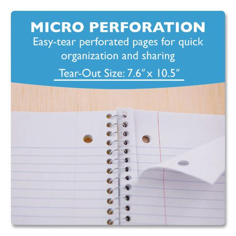 Spiral Notebooks, 1-subject, Wide Rule, Assorted Color Covers, (70) 10.5 X 8 Sheets,  24/carton