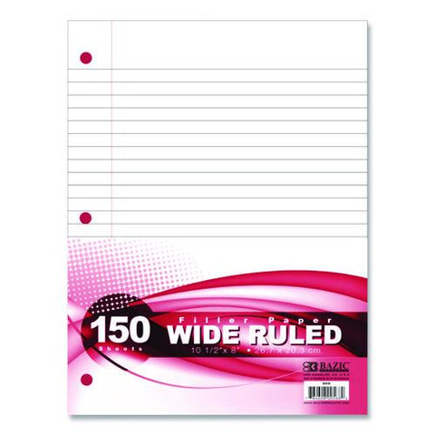 Filler Paper, Side: 3-hole Punched, Wide/legal Rule, 150/pack