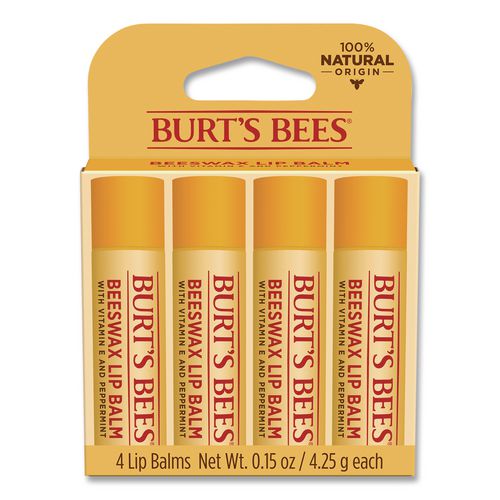 Beeswax Lip Balm, Original, 0.15 Oz Stick, 4/pack