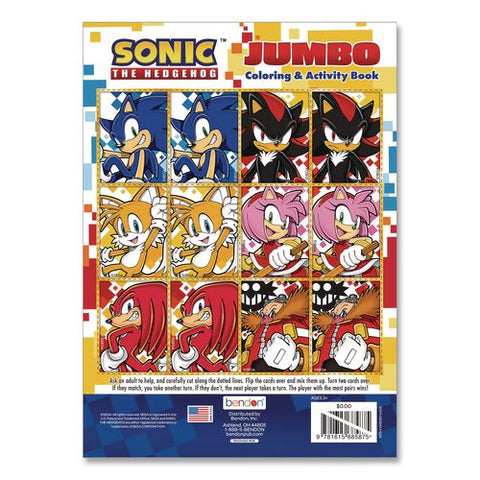 Sonic Jumbo Coloring And Activity Book, Ages 3 And Up, 64 Pages