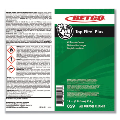 Top Flite Plus All-purpose Cleaner, 19 Oz Aerosol Can, 12/carton