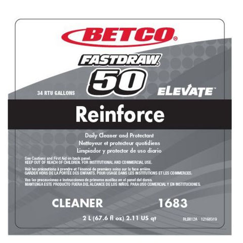Reinforce Fastdraw Floor Cleaner And Protectant, Lemon Scent, 2 L Bottle, 4/carton