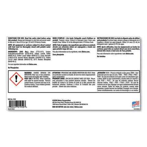 Symplicty Citrusuds Manual Dishwashing Detergent, Lemon Scent, 1 Gal Bottle, 4/carton