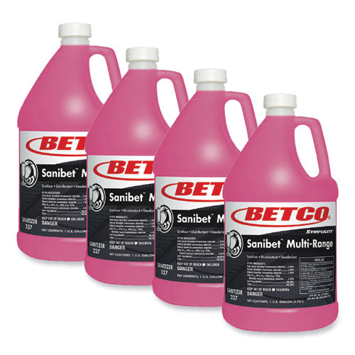 Symplicity Sanibet Multi-range Sanitizer Disinfectant Deodorizer, 1 Gal Bottle, 4/carton