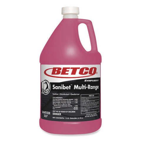 Symplicity Sanibet Multi-range Sanitizer Disinfectant Deodorizer, 1 Gal Bottle, 4/carton