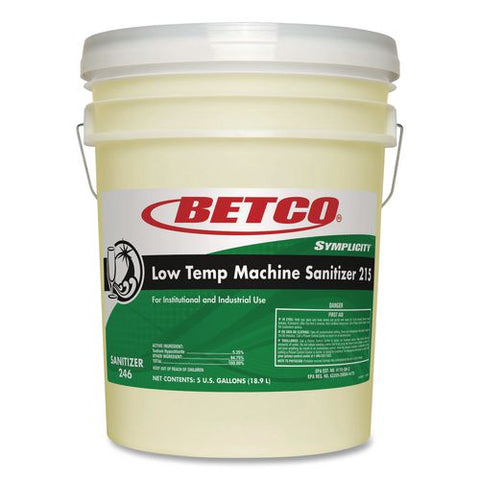 Symplicity Low Temp Machine Sanitizer, Chlorine Scent, 5 Gal Pail