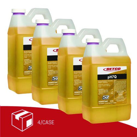 Ph7q Fastdraw Neutral Disinfectant, Pleasant Lemon Scent, 2 L Bottle, 4/carton