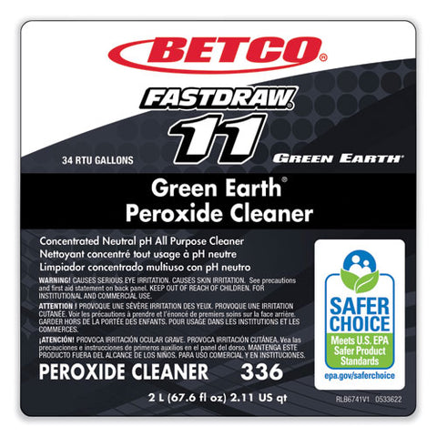 Green Earth Fastdraw Peroxide Cleaner, Fresh Mint Scent, 2 L Bottle, 4/carton