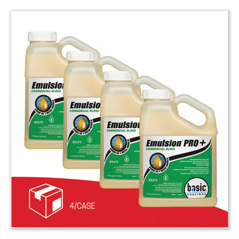 Emulsion Pro+ Floor Finish And Sealer, 1 Gal Bottle, 4/carton