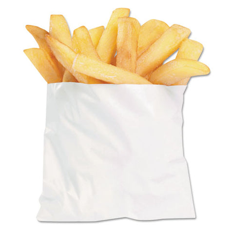 French Fry Bags, 4.5" X 2" X 3.5", White, 2,000/carton