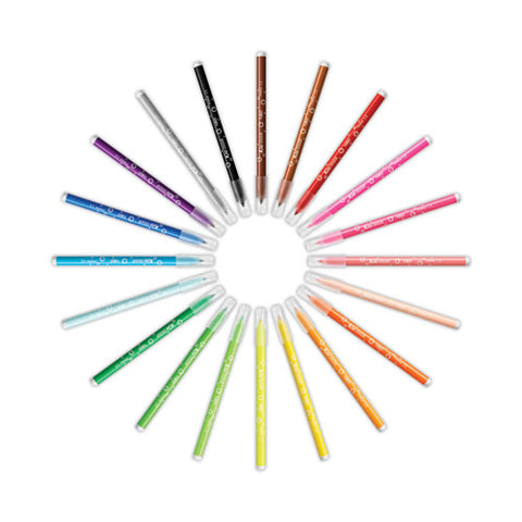 Kids Ultra Washable Markers, Medium Bullet Tip, Assorted Colors, 20/pack