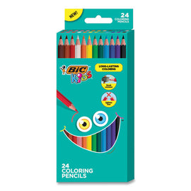 Kids Coloring Pencils, 0.7 Mm, Assorted Lead And Barrel Colors, 24/pack