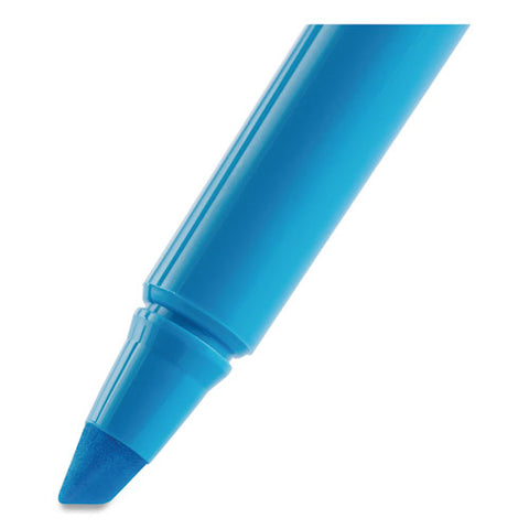 Brite Liner Highlighter, Fluorescent Blue Ink, Chisel Tip, Blue/black Barrel, Dozen