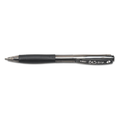 Bu3 Ballpoint Pen, Retractable, Medium 1 Mm, Black Ink, Smoke/black Barrel, 36/pack