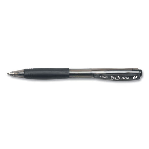 Bu3 Ballpoint Pen, Retractable, Medium 1 Mm, Black Ink, Smoke/black Barrel, 18/pack