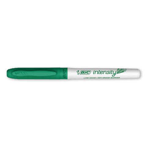 Intensity Low Odor Fine Point Dry Erase Marker, Fine Bullet Tip, Green, Dozen