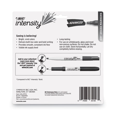 Intensity Advanced Dry Erase Marker, Pocket-style, Medium Bullet Tip, Assorted Colors, Dozen