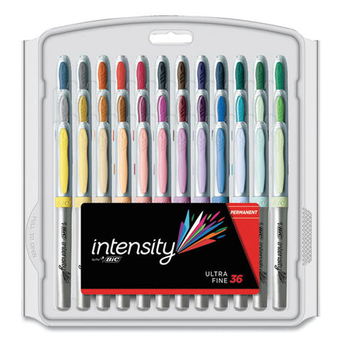 Intensity Ultra Fine Tip Permanent Marker, Ultra-fine Needle Tip, Assorted Vivid Fashion Colors, 36/pack