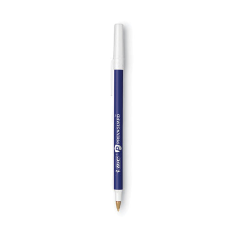 Prevaguard Round Stic Pen, Stick, Medium 1 Mm, Blue Ink, Blue Barrel, Dozen