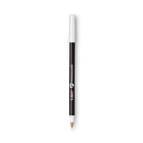 Prevaguard Round Stic Pen, Stick, Medium 1 Mm, Black Ink, Black Barrel, Dozen