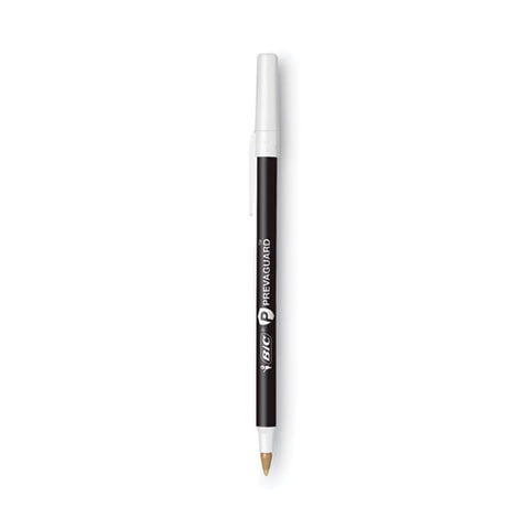 Prevaguard Round Stic Pen, Stick, Medium 1 Mm, Black Ink, Black Barrel, 60/pack