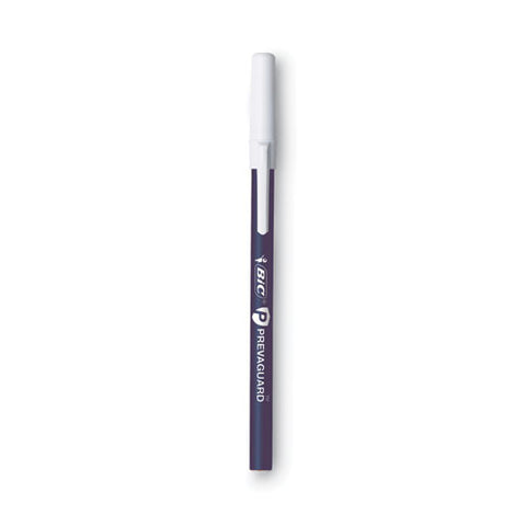 Prevaguard Round Stic Pen, Stick, Medium 1 Mm, Blue Ink, Blue Barrel, 8/pack