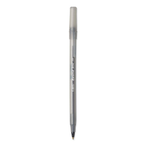 Round Stic Xtra Life Ballpoint Pen Xtra-value Pack, Stick, Medium 1 Mm, Black Ink, Translucent Frost Barrel, 240/carton