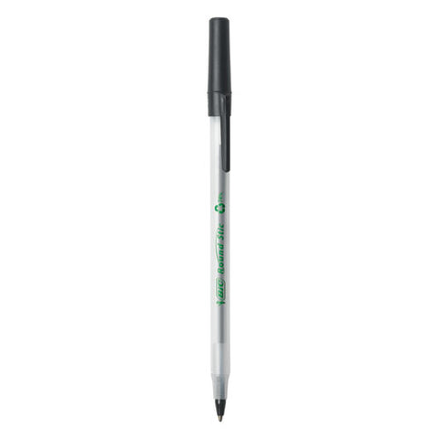 Ecolutions Round Stic Ballpoint Pen Value Pack, Stick, Medium 1 Mm, Black Ink, Clear Barrel, 50/pack