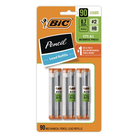 Mechanical Pencil Refills, 0.7 Mm, Hb (#2), Black, 90/pack