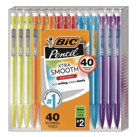 Xtra Smooth Mechanical Pencil, 0.7 Mm, Hb (#2), Black Lead, Assorted Bright Edition Color Barrels, 40/pack