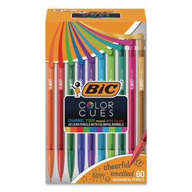 Color Cues Mechanical Pencils, 0.7 Mm, Hb (#2), Black Lead, Assorted Barrel Colors, 60/box