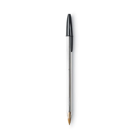 Cristal Xtra Smooth Ballpoint Pen, Stick, Medium 1 Mm, Black Ink, Clear Barrel, Dozen