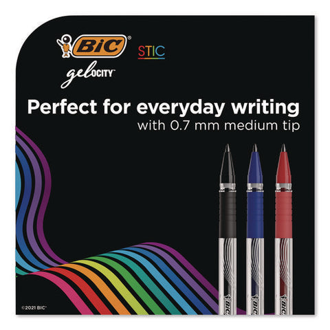 Gel-ocity Stic Gel Pen, Stick, Medium 0.7 Mm, Randomly Selected Ink And Barrel Color Assortment, 14/pack