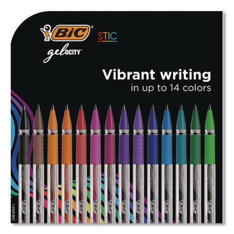 Gel-ocity Stic Gel Pen, Stick, Medium 0.7 Mm, Randomly Selected Ink And Barrel Color Assortment, 14/pack