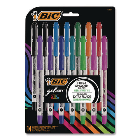 Gel-ocity Stic Gel Pen, Stick, Medium 0.7 Mm, Randomly Selected Ink And Barrel Color Assortment, 14/pack