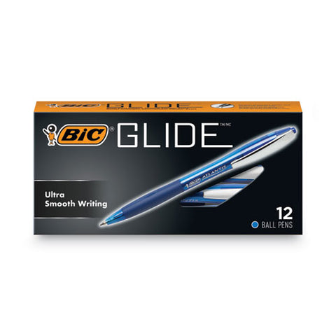 Glide Ballpoint Pen, Retractable, Medium 1 Mm, Blue Ink, Translucent Blue/blue Barrel, Dozen