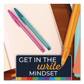 Color Cues Cristal Xtra Smooth Ballpoint Pen, Stick, Medium 1.2 Mm, Assorted Ink And Barrel Colors, 60/box