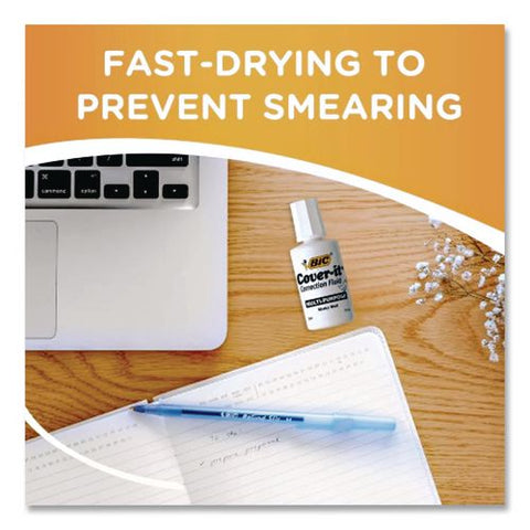 Cover-it Correction Fluid, Brush Tip Applicator, 20 Ml Bottle, 144/carton