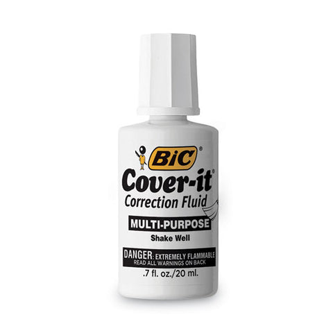 Cover-it Correction Fluid, 20 Ml Bottle, White, Dozen