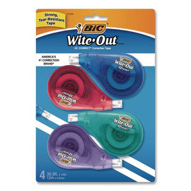 Wite-out Brand Ez Correct Correction Tape, Non-refillable, 0.17" X 33.33 Ft, Randomly Assorted Dispenser Colors, 72/carton
