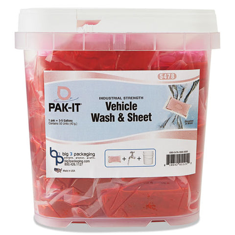 Vehicle Wash And Sheet, Uncented, 50 Packets