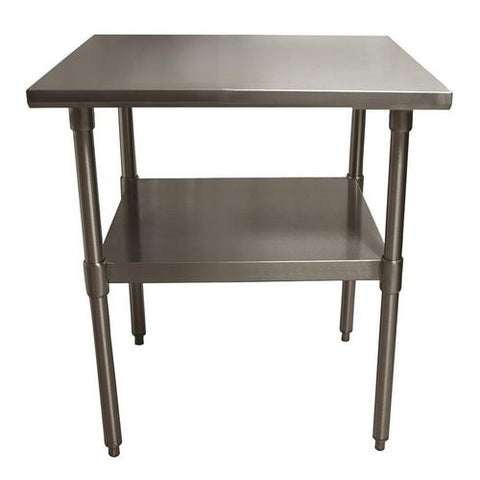 Stainless Steel Flat Top Work Tables, 24w X 24d X 36h, Silver, 2/pallet