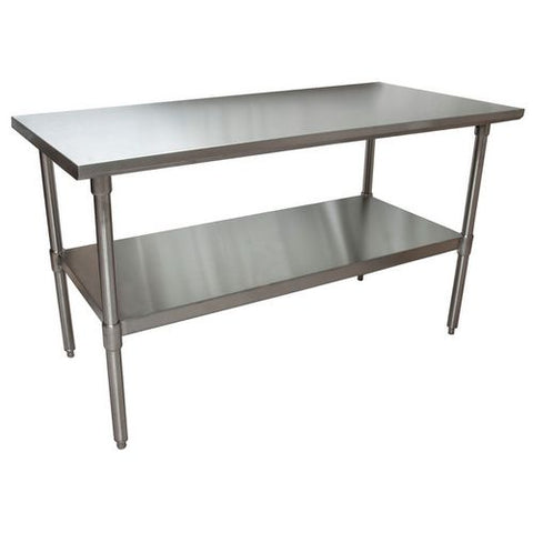 Stainless Steel Flat Top Work Tables, 60w X 30d X 36h, Silver, 2/pallet