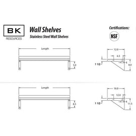 Stainless Steel Economy Overshelf, 24w X 12d X 8h, Stainless Steel, Silver, 2/pallet