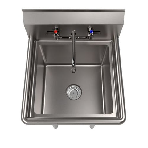 Stainless Steel Sink And Faucet Bundle, Sink/faucet/faucet Mounting Kit/drain, 18" L X 18" W X 14" D