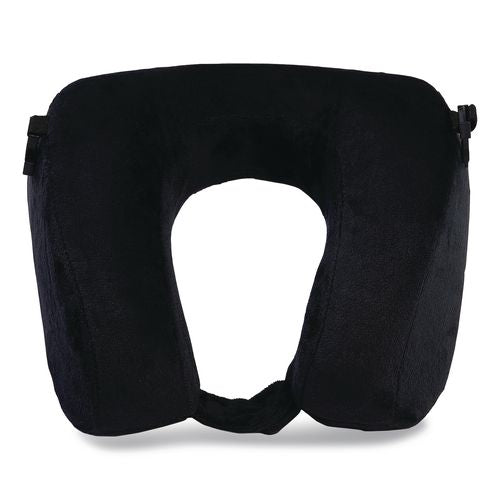 Memory Foam Fleece Travel Pillow, One Size Fits Most, 9.84 X 4.1 X 9, Black